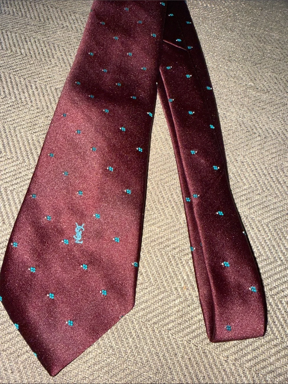 Yves Saint Laurent Vintage Burgundy Tie